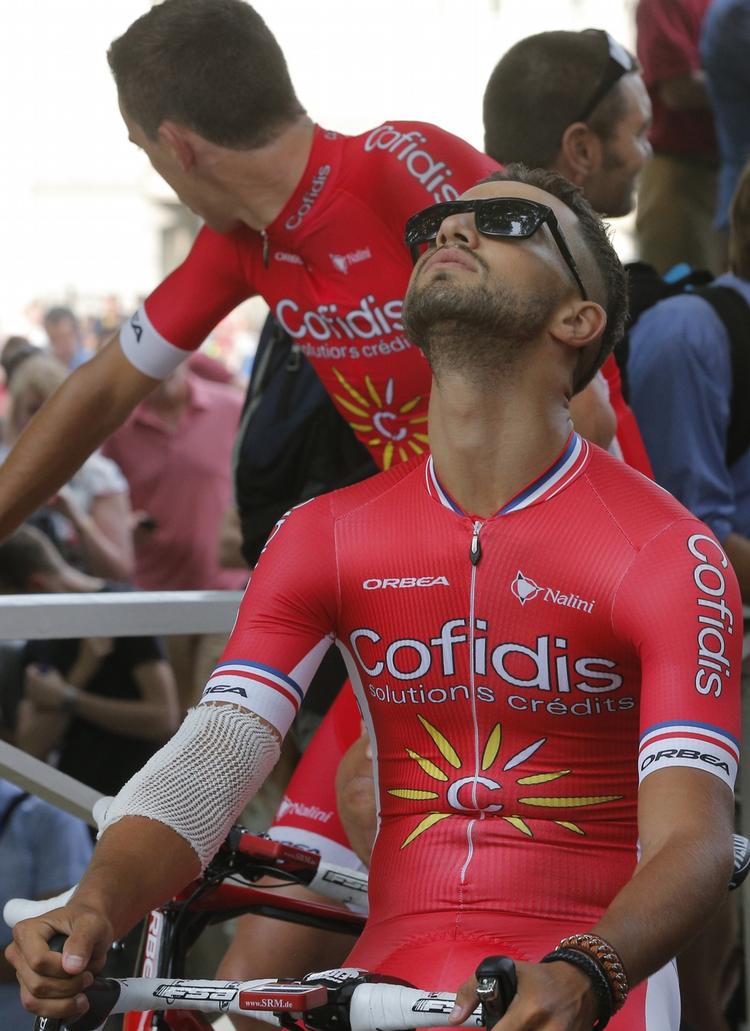 Exit. Nacer Bouhanni var også i asfalten ved de franske mesterskaber for ti dage siden. 