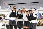 Verdensmestre.  Lotte Meldgaard, Anne Sofie Munk-Hansen, Josephine Nissen, Tina Gramkov og  Nina Grunow var bedst i vandte omkring Middelfart. 