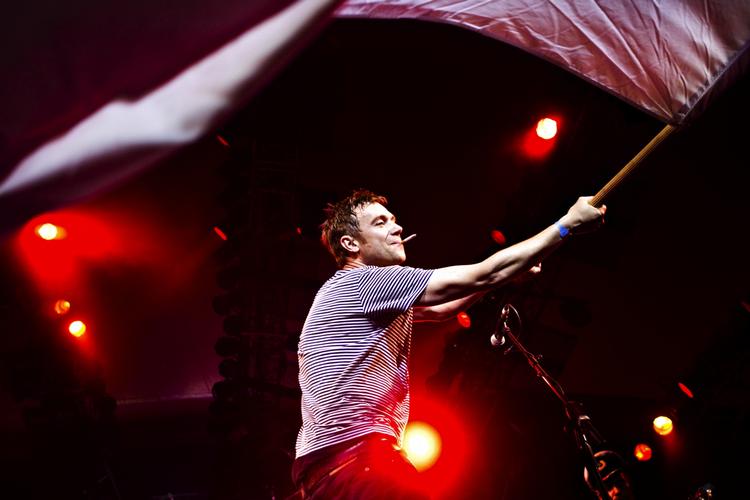 HOVEDNAVN. Gorillaz' frontmand Damon Albarn fotograferet, da gruppen i 2010 besøgte Roskilde Festival som et af det års absolutte hovednavne. 