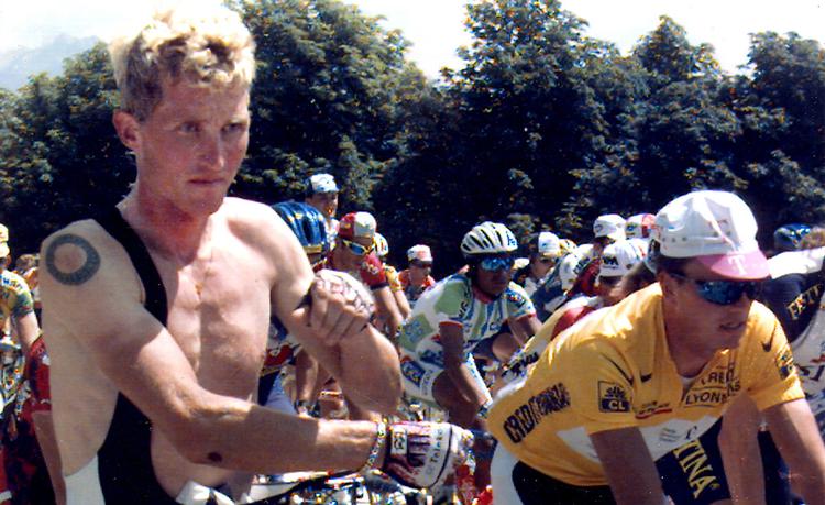 Genforening. Brian Holm har luftet idéen om at samarbejde med Bjarne Riis. Her ses de to som ryttere Tour de France i 1996. 