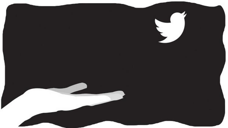 Snydt. 12 milliarder. Så meget mere blev værdien af Twitters aktier, da Bloomberg tilsyneladende annoncerede et salg af det sociale medie. Illustration: Aslak Kelkka 