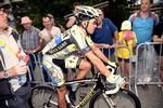 Skrammer. Alberto Contador slap uden de store mén, men mistede til gengæld dyrebare tid i klassementet. 