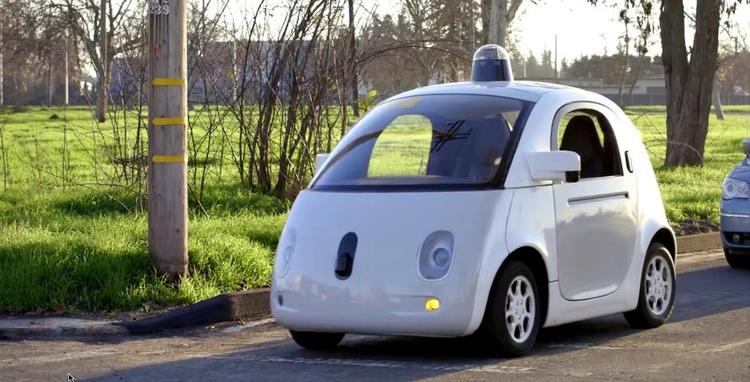 SALGBAR. Denne selvkørende prototype kører rundt i Californien og kan blive den model, Google vil sælge. ’Sirenen’ ovenpå er Lidar-systemet. Foto: PR/Google 