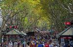 Hovedgade. Politiet leder efter gerningsmænd efter en skudepisode tæt ved den turistede La Rambla i Barcelona. Arkivfoto. 