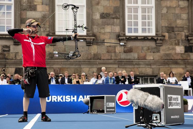 Triumf. Patrick Laursen var med sin skydning med til at sikre det danske hold bronze ved VM på hjemmebane. 