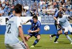 1-3. Frederico Santander (midt) var i oplæggerens rolle til FCK's tidlige føringsmål mod Sønderjyske. 