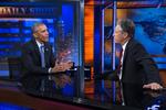 Obama og Jon Stewarts sidste møde på direkte TV