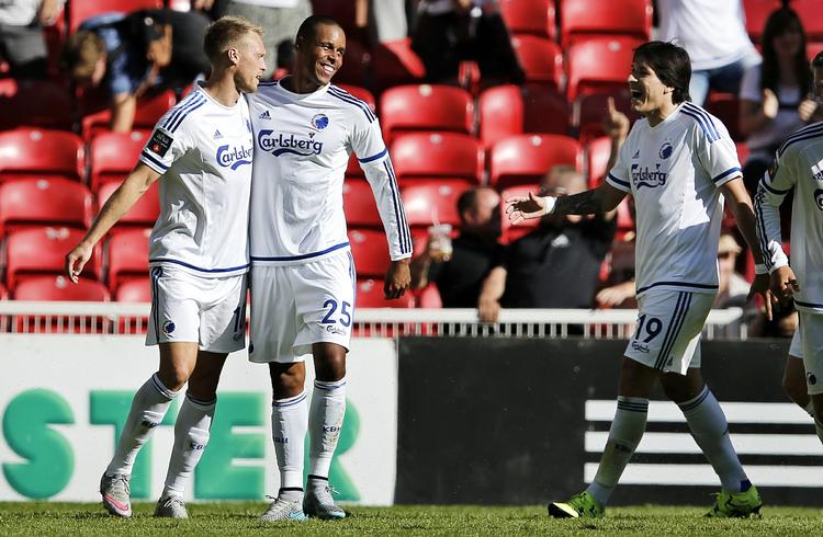 GLÆDE. Da Mathias Zanka Jørgensen havde scoret, fik FCK-glæden frit løb. 
