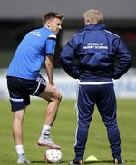Landshold. Bendtner (tv) og Peter Bonde ses igen i slutningen af august, når nationalmandskabet samles forud for EM-kvalifikationskampen i Parken mod Albanien. 
