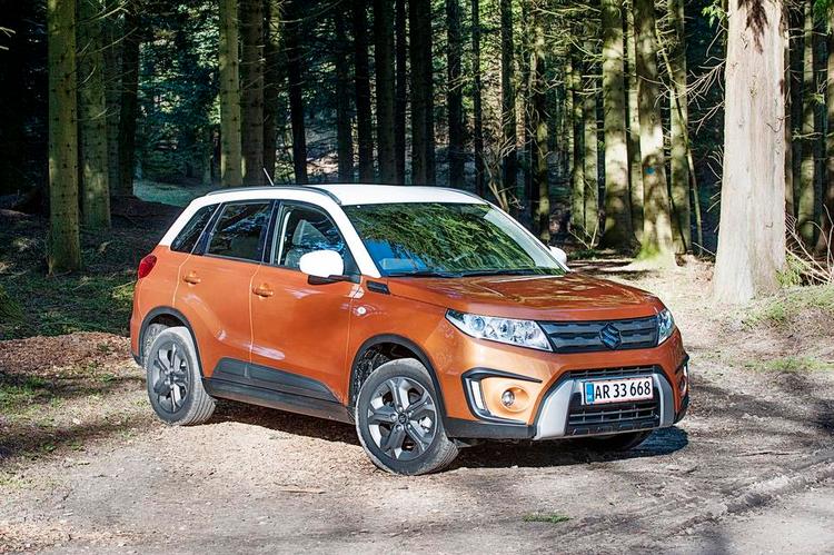 ALSIDIG. Suzuki Vitara kan begå sig i terræn, da den kan fås med firehjulstræk. Her er den pyntet med en ’Country-designpakke til 8.000 kr. 