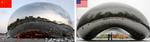 Kopi? Til venstre skulpturen, der er placeret i den kinesiske olieby, Karamay. Til højre den originale skulptur ’Cloud Gate’ af Anish Kappor i Chicago. 