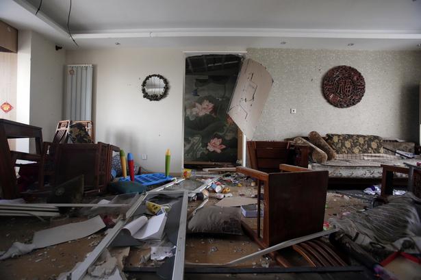Mange hjem i etageejendommene i området er blevet raseret ved den voldsomme eksplosion. 