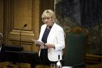 Formand. Pia Kjærsgaard fortæller i et interview med Jyllands-Posten, at hun lægger værdipolitikken på hylden, efter hun er blevet Folketingets formand. 