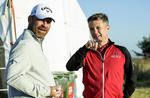 Pro-am. Onsdag spillede Thomas Bjørn (tv) bl.a. sammen med kronprinsen i en hyggeturnering mellem de professionelle og en stribe kendisamatører. 
