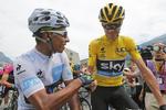 Vuelta. Nairo Quintana (tv) har meldt sig klar til Vueltaen, som også gerne vil have fat i Tour-vinder Chris Froome  (th). 