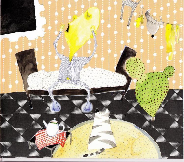 Varm. Billedbogen er en varmhjertet fortælling om postbuddet Carlo. Illustration: Lilian Brøgger. 