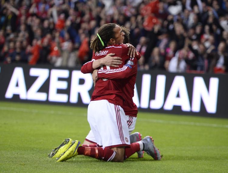 Mååål. Yussuf Poulsen scorede i Parken i juni, da Serbien blev slået 2-0. Han er selvfølgelig med igen til kampene mod Albanien og Armenien. 