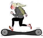 Stress. »Ingen kan være tjent med, at børn og unge allerede i en tidlig alder stifter bekendtskab med stress.« Tegning: Anne-Marie Steen Petersen 