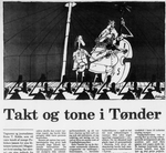 1988. Politiken dækkede i 1988 Tønder Festivalen med denne reportage, skrevet af Rune T. Kidde. Tegningen er af Politikens Jørgen Willumsen. 