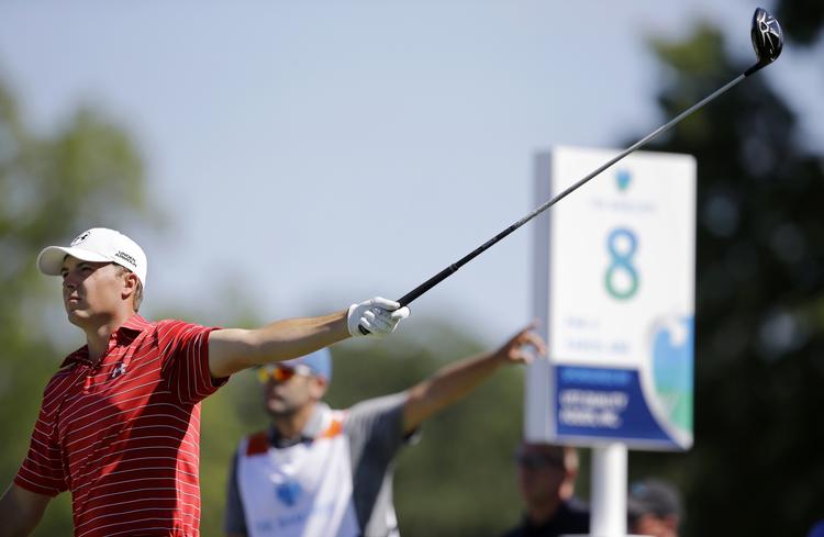 OUT. En skævert fra Jordan Spieth betyder, at han ikke længere er nummer 1 i verden. 