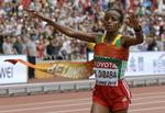 TRIUMF. Det har ikke været Etiopiens største VM, men Mare Dibaba kunne søndag hente guld til den store løbernation på kvindernes maraton. 