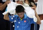 FÆRDIG. En enkelt kamp blev det for Kei Nishikori i dette års udgave af den sidste grandslam-turnering. 