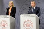 Kandidat. Statsminister Lars Løkke Rasmussen indstiller på et pressemøde Helle Thorning-Schmidt til Danmarks kandidat til FN's Flygtningehøjkommisær. 