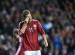 målløs. Nicklas Bendtner havde et par halve chancer, men den danske angriber manglede skarpheden mod Albanien. 