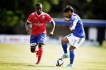 Nyindkøb. Den tidligere superligaspiller Danilo Arrieta (th.) er hentet til Lyngby BK. Det store transferkapløb i 1. division er dog udeblevet indtil videre. 