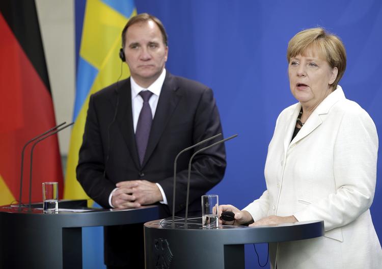Topmøde. Sveriges statsminister Stefan Löfven og Tysklands kansler Angela Merkel har holdt fælles pressemøde i Berlin. Emnet? Flygtningekrisen. 