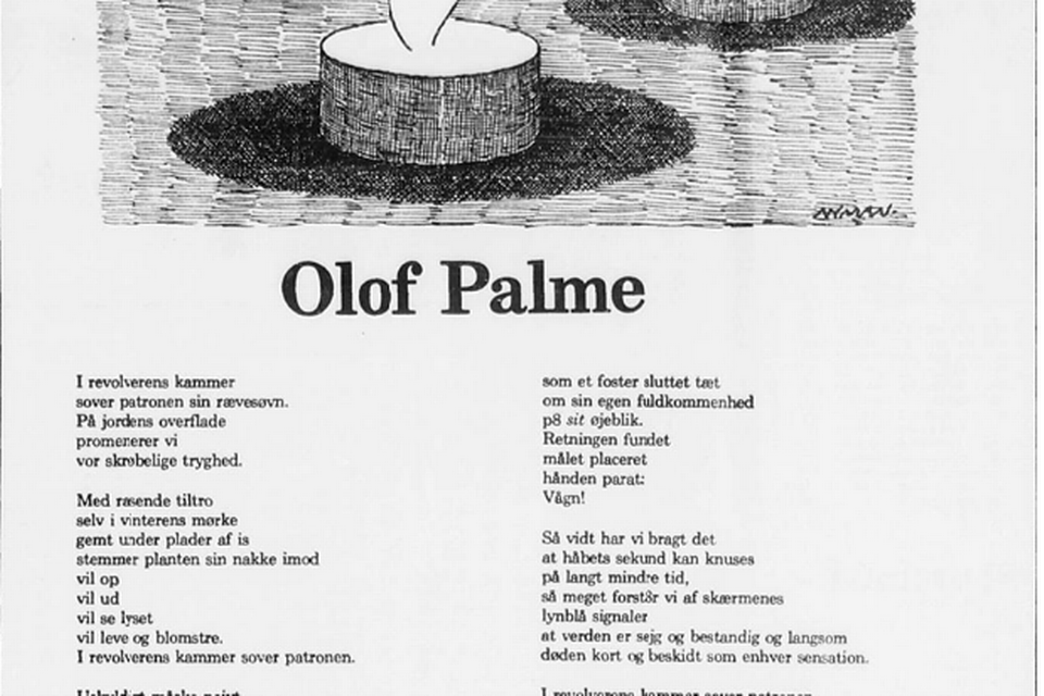 UDVALG. God poesi er for alle tider. Lejlighedsdigte er skrevet til en begivenhed på et bestemt tidspunkt. Men de bedste lejlighedsdigte har vist sig at holde længe efter den anledning, der udløste dem. Har kan du gennemse et udvalg af bevaringsværdige digte skrevet til Politikens spalter i bestemte anledninger. Billedtekster af Thomas Bredsdorff. 