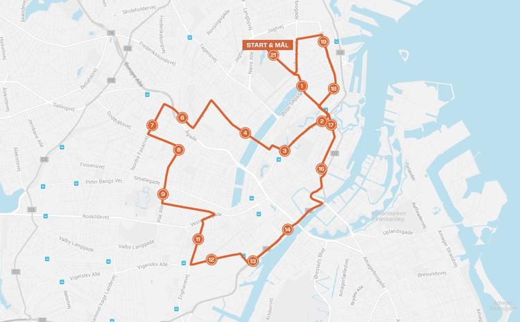 Halvmaraton. 25.000 mennesker skal løbe denne rute søndag 13. september. 