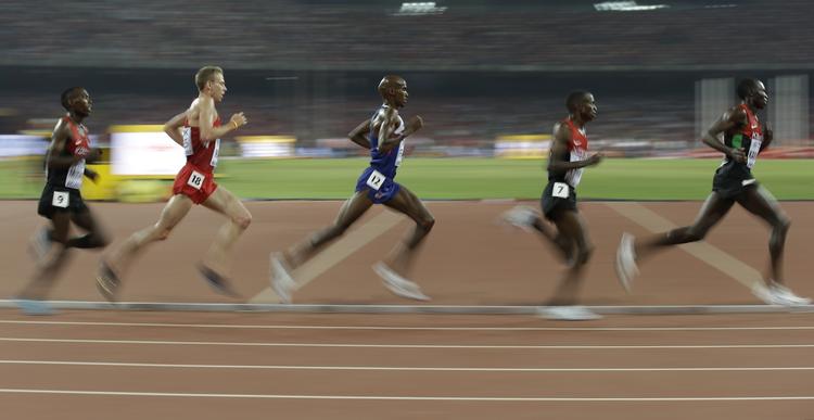Favorit. Kenyanske Bedan Karoki (bagerst) er en af syv eliteløbere, der deltager i søndagens Copenhagen Half Marathon. Han er favorit til at vinde efter god placering under VM i atletik i Beijing. 