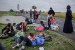 Denne familie er fra Syrien. Som mange andre håber de at kunne komme videre til Wien med tog. 