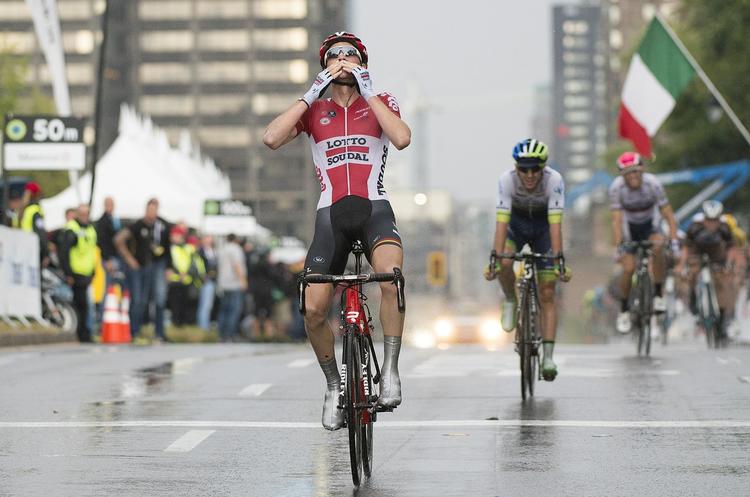 Sejr. 24-årige Tim Wellens susede først over stregen i Canada til sæsonens anden store gevinst. 