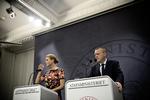 Pressemøde. Lars Løkke Rasmussen og Inger Støjberg er klar med flere penge og løfte om at Danmark tager flere flygtninge. 