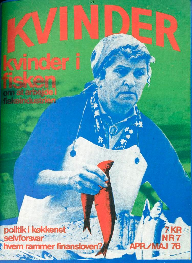 Arbejdsliv. Forsiden af Kvinder april/maj 1976. Illustration fra bogen. 