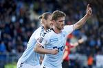 2-0. Sønderjyskes første to mål blev scoret af Nicolaj Madsen (tv.) og Johan Absalonsen (th.). 