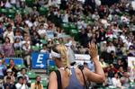 Færdig. Wozniacki blev besejret med sætcifrene 2-6 og 4-6. 