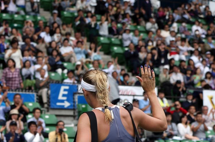 Færdig. Wozniacki blev besejret med sætcifrene 2-6 og 4-6. 
