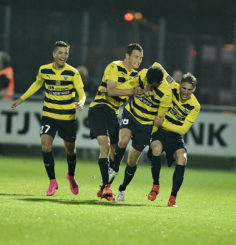 Nedtur. Hobro jublede efter sejren over AGF, men nu er de tre point væk. 