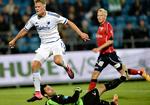 MÅL. Andreas Cornelius har lige scoret i pokalkampen mod FC Vest sjælland. Han har lavet tre superligamål i seks kampe i denne sæson, og i alt 32 i 75 kampe for FCK. 
