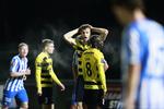 nej! Mads Justesen fra Hobro er rystet over en dommerkendelse i 2-2-kampen mod Esbjerg, der udlignede på et sent og tvivlsomt straffespark. 