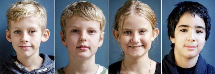 Tegningekrise. Thorbjørn Ytting Keller, Johan Krab Scheibelein, Ida Marie Larsen og Ilias Bajrhat er alle født i 2005, hvor Muhammed-tegningerne blev trykt. 