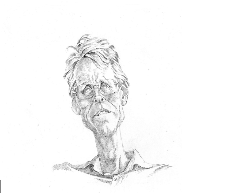 Chefredaktøren. »Jeg tror egentlig, de pågældende ministre skal være glade for, at vi, som var omkring dem i de situationer, ikke bruger den viden, vi har til at give avisinterview om det«. Tegning: Roald Als 