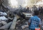 Russisk. Dette billede fra netværket Rased, der har forbindelse med Islamisk Stat, er taget i den syriske storby Aleppo efter et luftangreb - angiveligt udført af russiske fly fra »korsfarer-alawit-koalitionen«. 