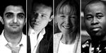 Finalister. Feltet af kandidater til Man Booker-prisen er fra England, USA, Jamaica og Nigeria. Her ses Sunjeev Sahota (England), Tom McCarthy (England), Anne Tyler (USA) og Chigozie Obioma (Nigeria). 
