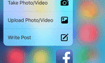 PRES. Ved at trykke lidt hårdere på Facebook-ikonet på iPhone 6S, kan man nu gå direkte til statusopdateringer eller foto-upload. Det sker efter, Facebook har opdateret deres app til at understøtte 3D Touch (Foto: Screenshot). 