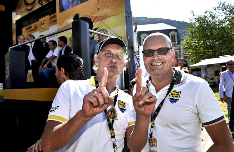 FORTID. Forholdet mellem den nuværende og tidligere holdejer, Oleg Tinkov og Bjarne Riis, har ændret sig markant siden sidste års Tour de France. 