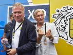 Afsked. Lars Seier Christensen, bankdirektør i Saxo Bank og cykelholdejer Oleg Tinkov ved Tour de France 2014. 